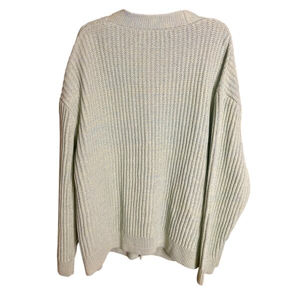 Zara Blue, Green & Yellow Oversized Cardigan Sweater Size Large - Picture 7 of 8